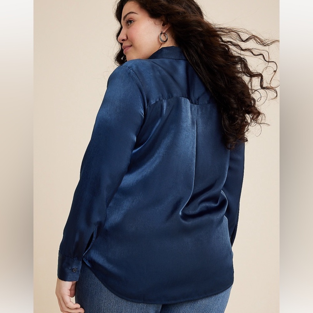 Maurice Blue Blouse Plus Size 2X.